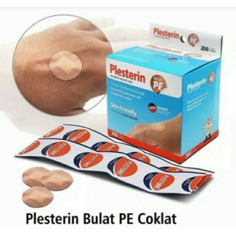 Plesterin Plester Bulat bening / plesterin bulat coklat / Okeplast bulat coklat
