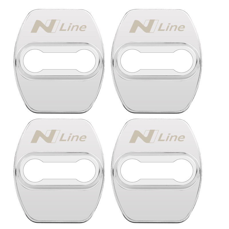 4pcs Cover Pelindung Kunci Pintu Mobil Bahan Stainless Steel Untuk HYUNDAI NLINE SPORT