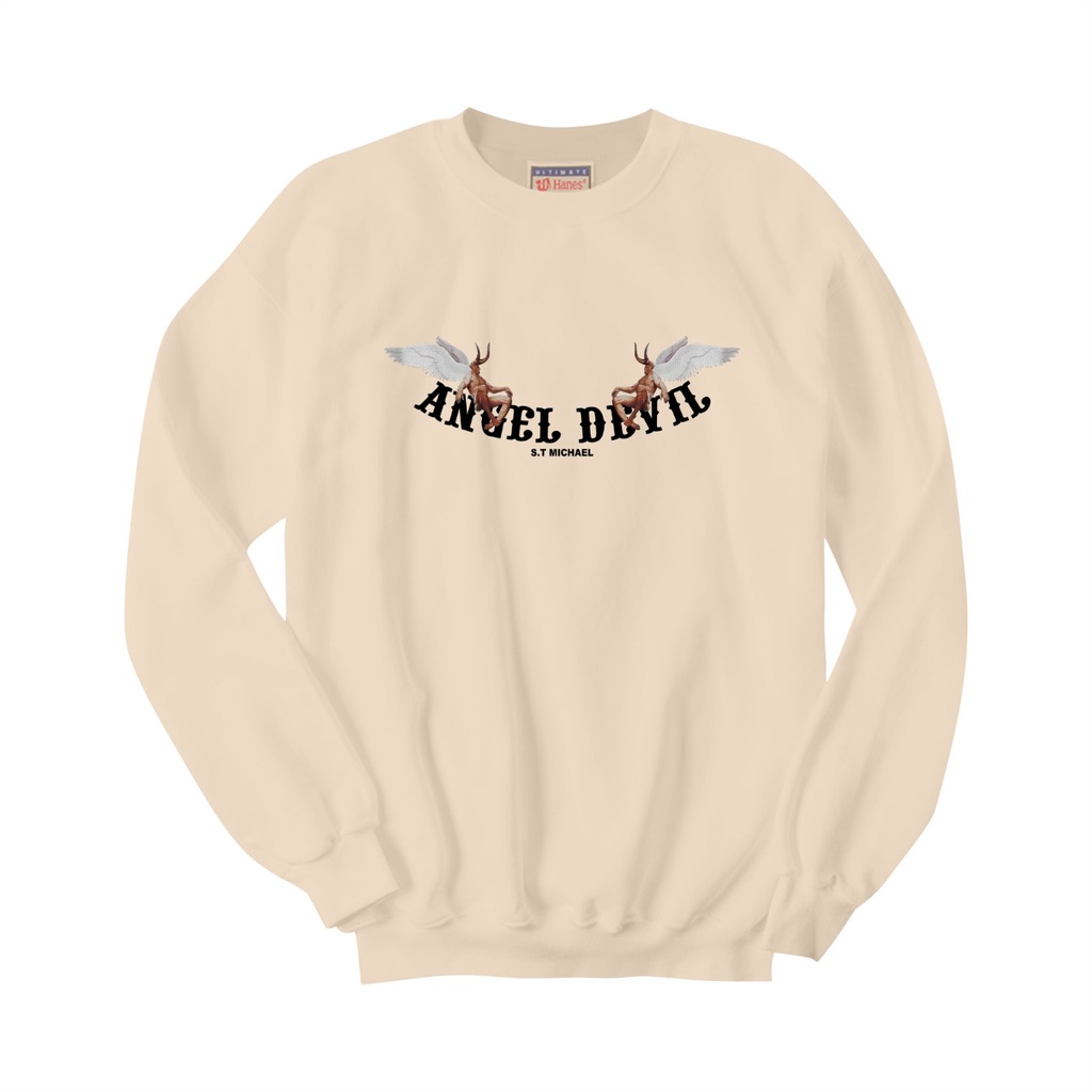 SWEATER CREWNECK WANITA ANGEL DEVIL SIZE M-XXL