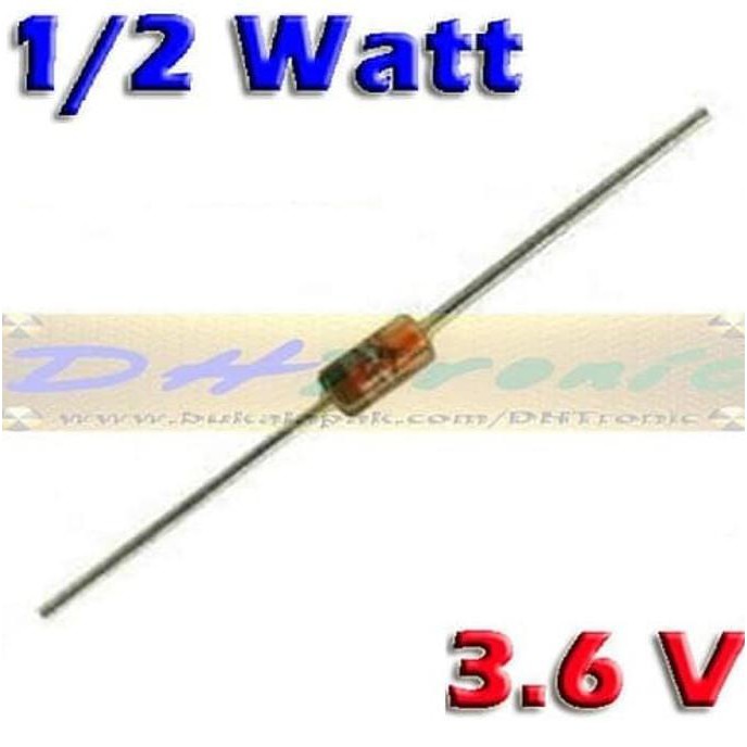 0.5 Watt 3.6V Dioda Zener 1/2W 3V6 3.6 Volt 1N5231B Dhtron92 Diminati Banget