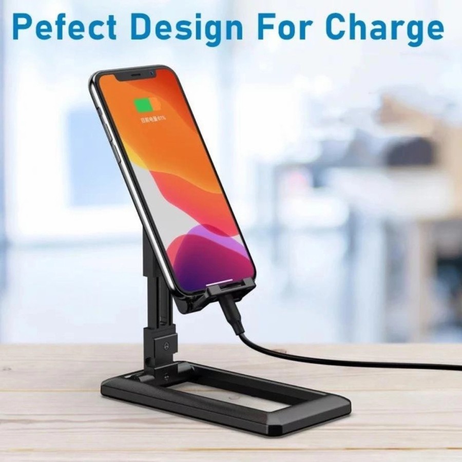 HD28-Folding Desktop Phone Holder Lipat Universal Support Stand