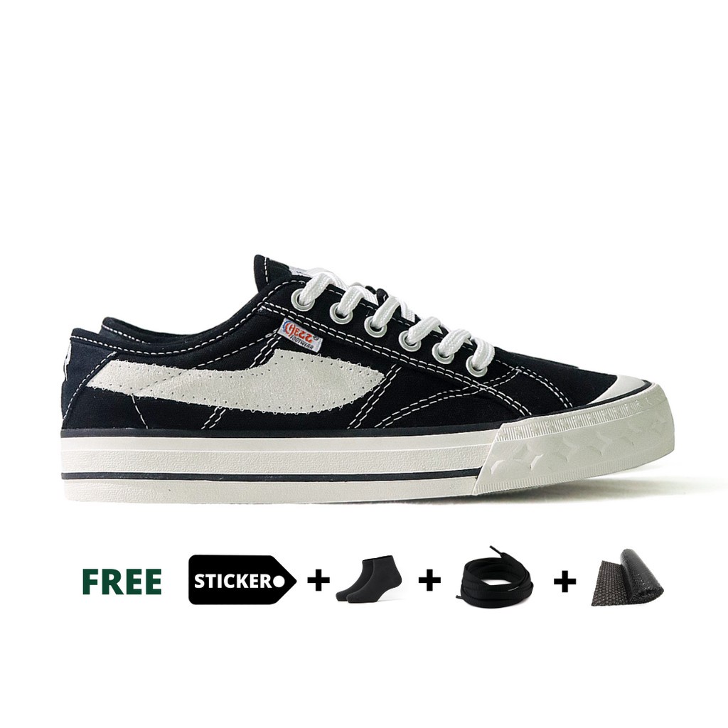 Brand Sepatu Chezz Zelos Low Black White Original Not Compass