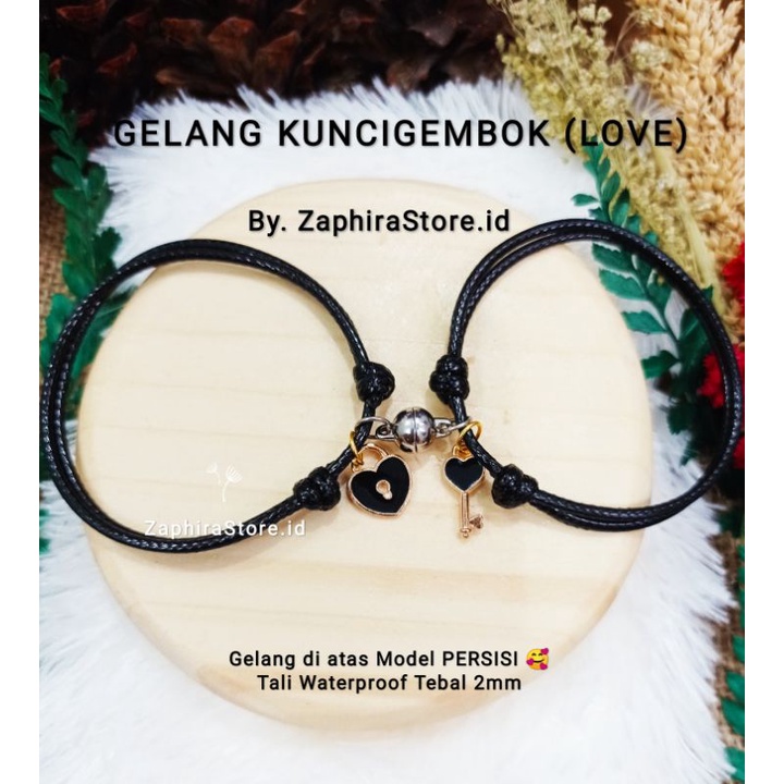 ZaphiraStore [PROMO] 2PCS GELANG KUNCI GEMBOK LOVE/ KUNCILOVE | Gelang Pasangan Pria Wanita