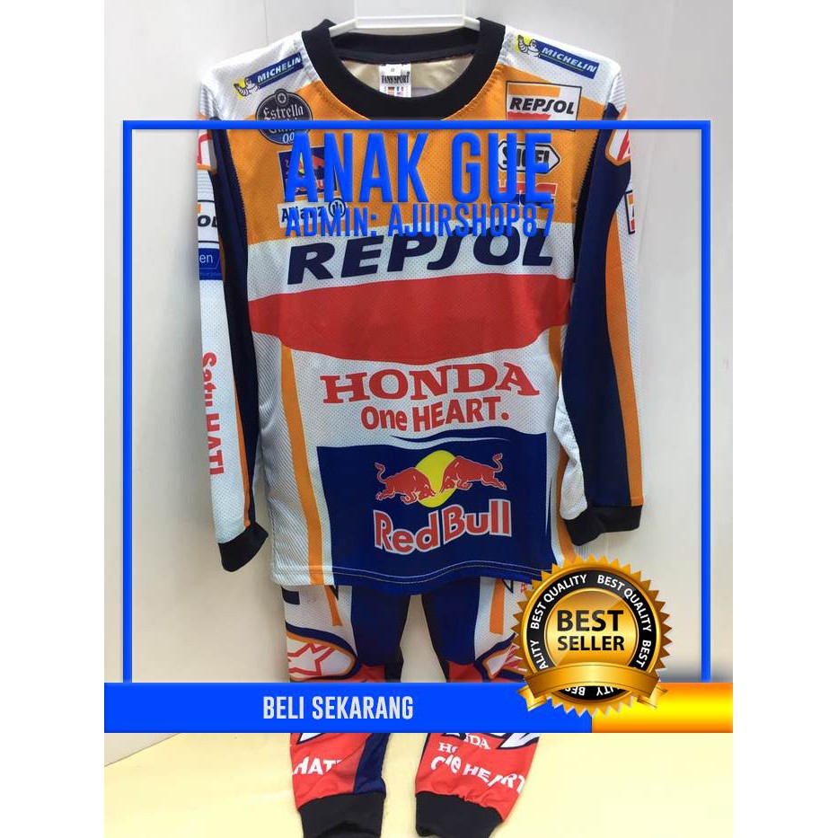 KIDZ BAJU JERSEY BEST STELAN BALAP MOTOR HONDA TRAIL ANAK GS