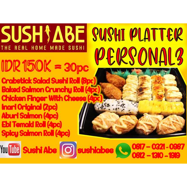 

SUSHIABE - Personal 3 platter / 30pcs