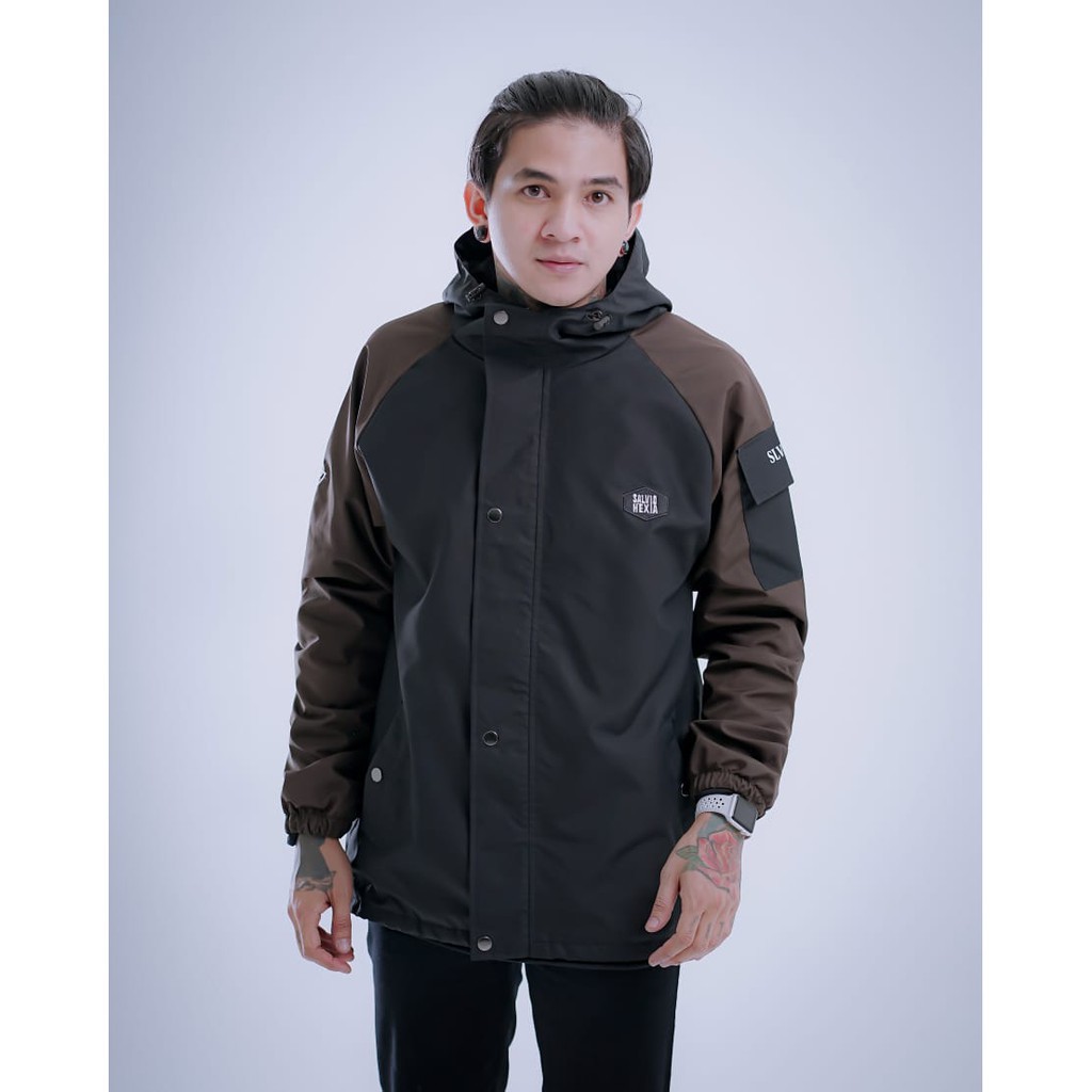 [BISA COD] Jaket Cowok Parasut Taslan Anti Air Saku Lengan Model Windrunner Wind Runner Original