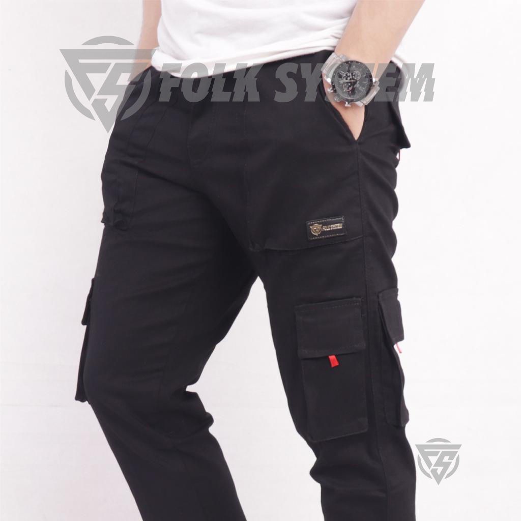 Celana pria chino cargo original folksystem