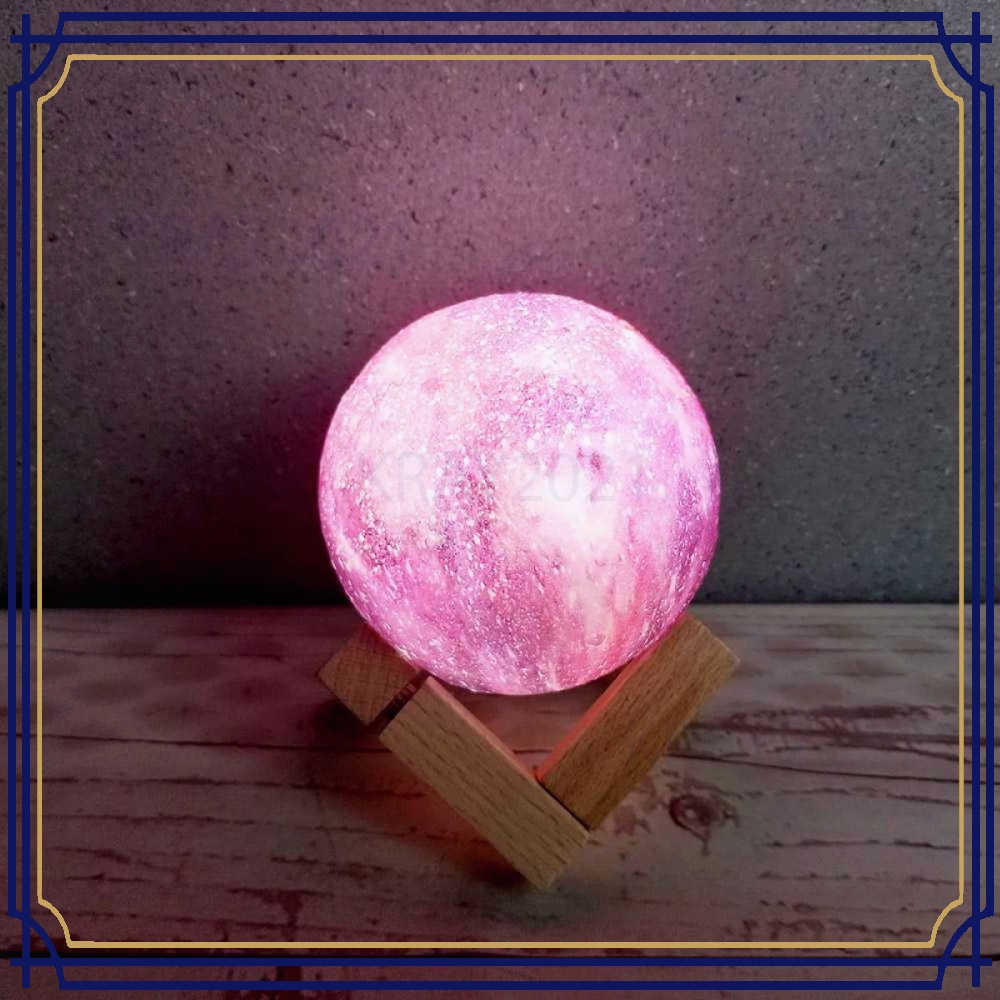 Lampu Tidur 3D Printed Moon Night Light Table Lamp - 606816