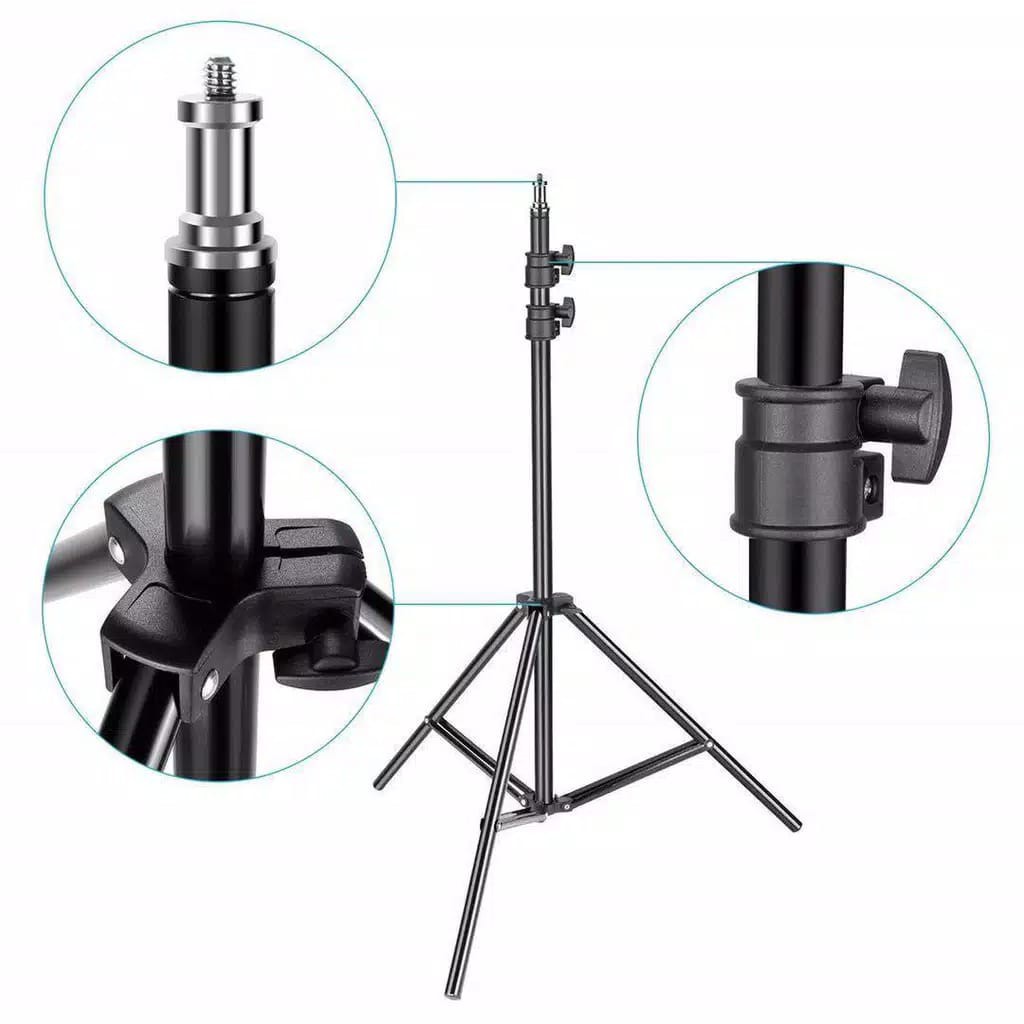 GM JK674 - Light Stand Tripod 2.1 Meter/Tripod For Ringlight/Tripod ringlight (Tanpa Lampu &amp; Holder HP)