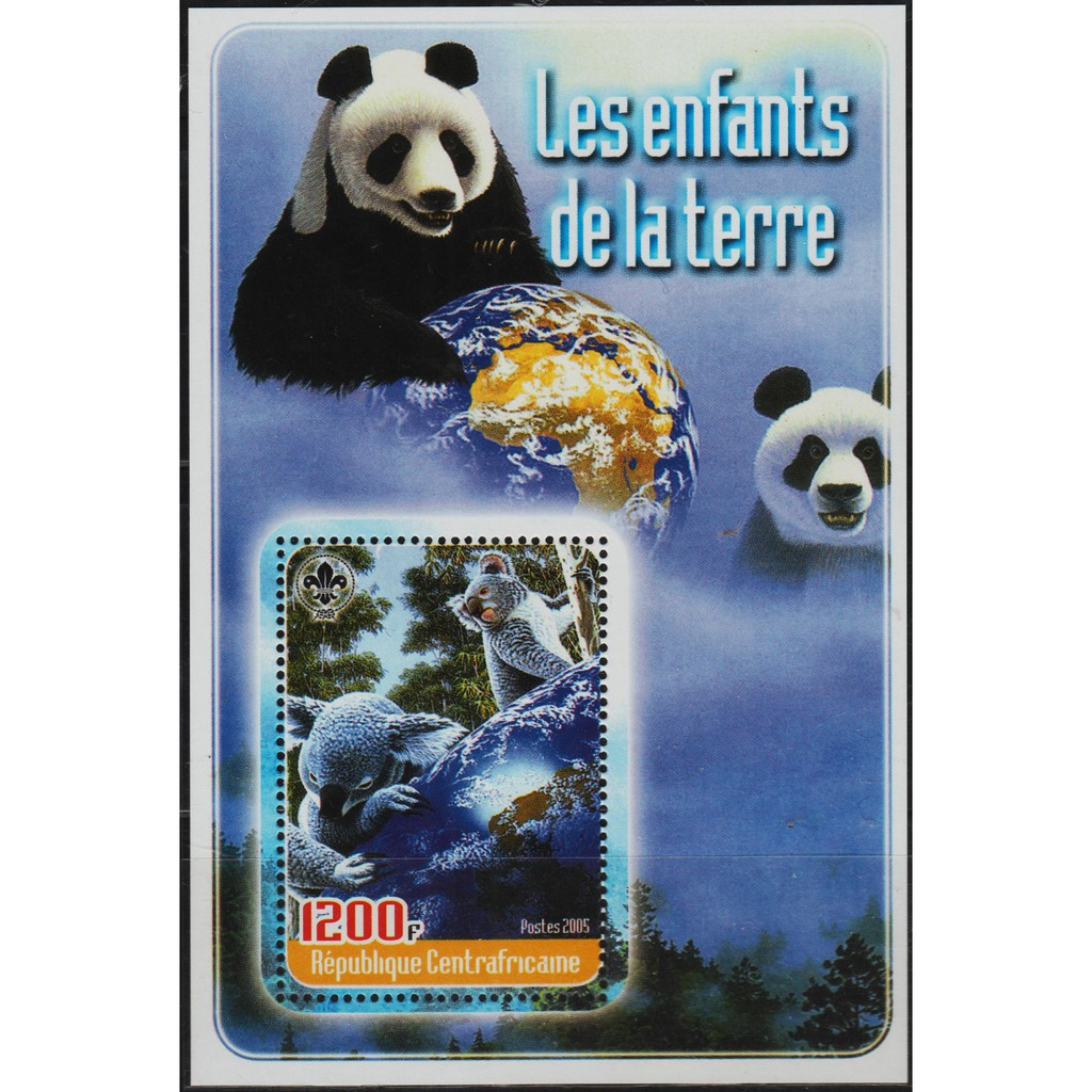 

Perangko Filateli 11275 Central Africa MNH Cinderella Miniature Sheet 2005 Panda
