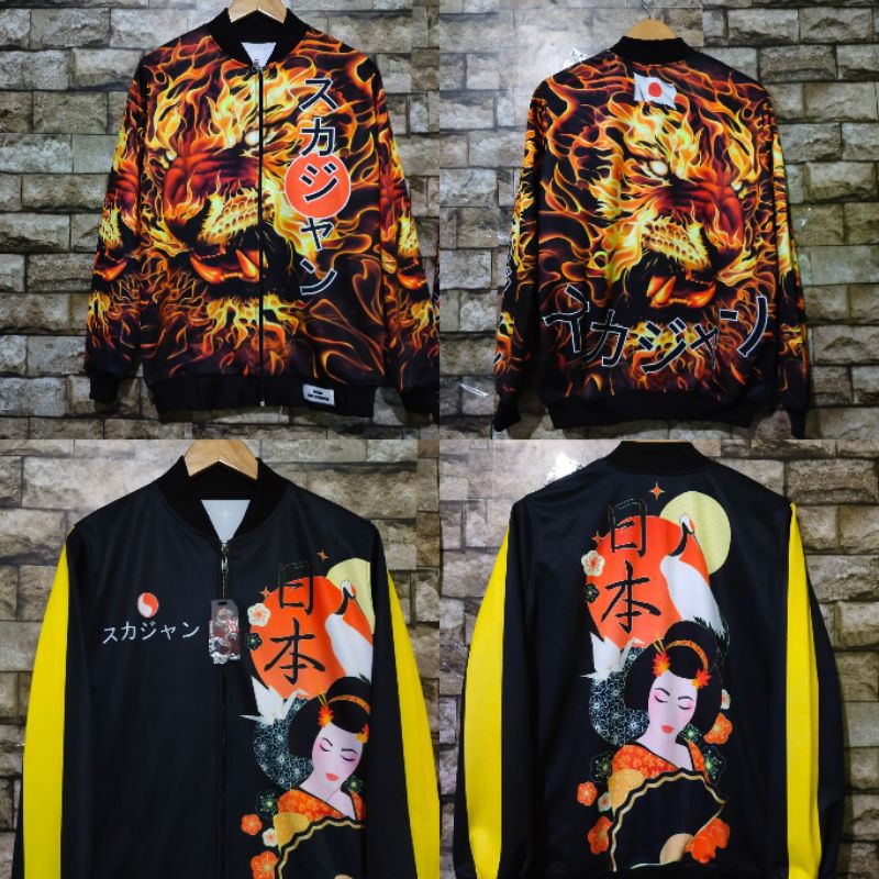 Jaket Sukajan printing jaket motif jepang terkeren dan murah