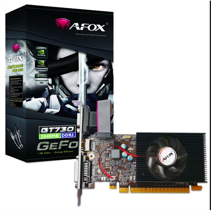 Vga afox nvdia geforce gt730 gt-730 ddr3 2gb Pci express 3.0 1536p 3d hdmi dvi vga AF730-2048D3L2