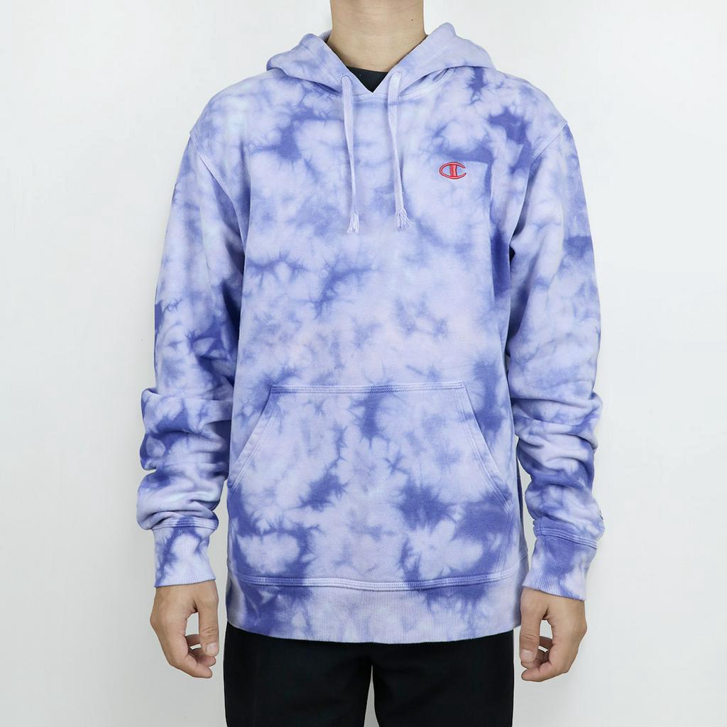 Hoodie Tie Dye Pria by Champion Purple