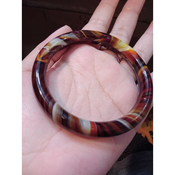 gelang giok besar coklat susu