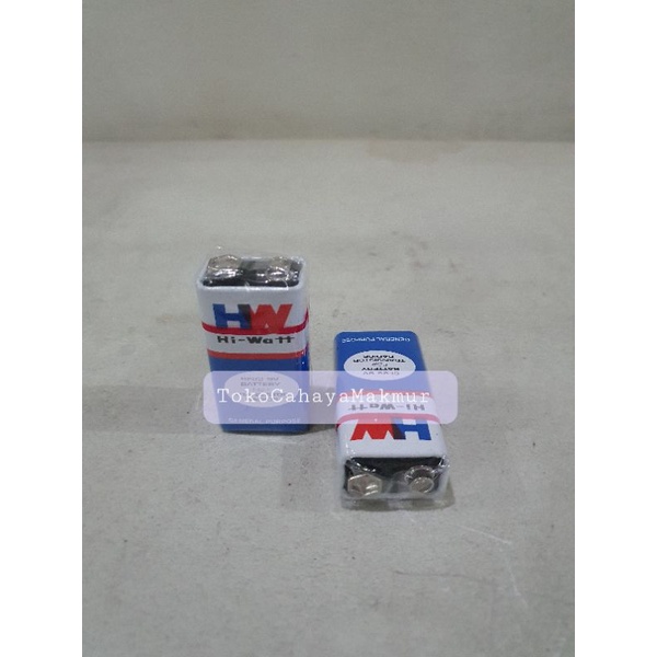 Baterai Kotak/Baterai Petak/Battery 6F22 9V Hi-Watt Rechargeable SNI