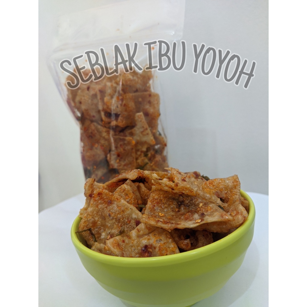 

seblak keripik elod cikruh pedas | kemasan 100gr | seblak elod keripik kaca aroma daun jeruk asli