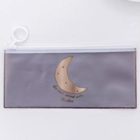 TEMPAT PENSIL ZIP TRANSPARAN MOTIF KARAKTER LOVE TEMPAT KOSMETIK ZIPPER KOTAK PENSIL MURAH IMPORT-H. BULAN SABIT