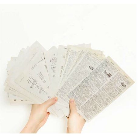 

(DISKON TERMURAH) Vintage Scrapbook Paper Sheet - Various Book Page (57 sheets) - SET A