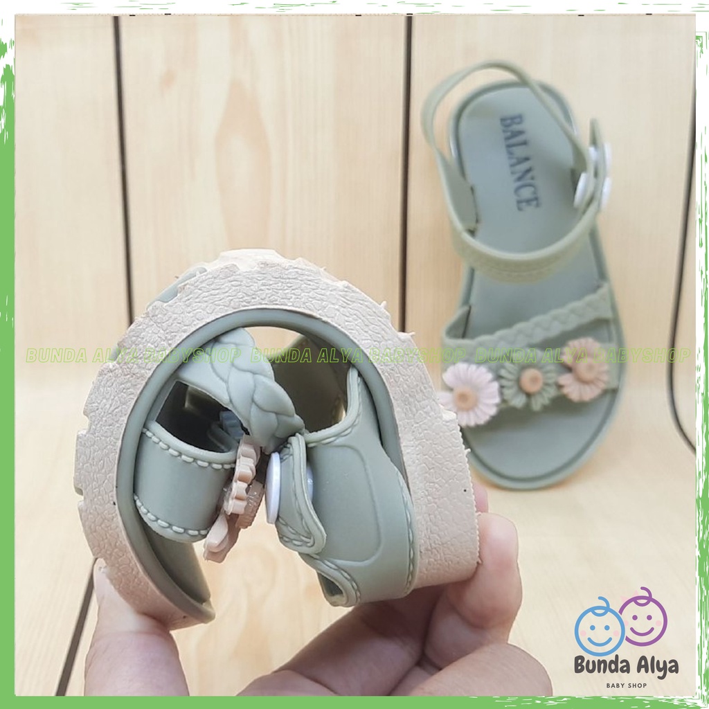 Sendal Anak Perempuan IMPORT Usia 2 3 Tahun HIJAU Bunga Tali Sepatu Sandal Anak Cewek Motif Bunga Lucu Kekinian Anti Slip Size 24 Sampai 35