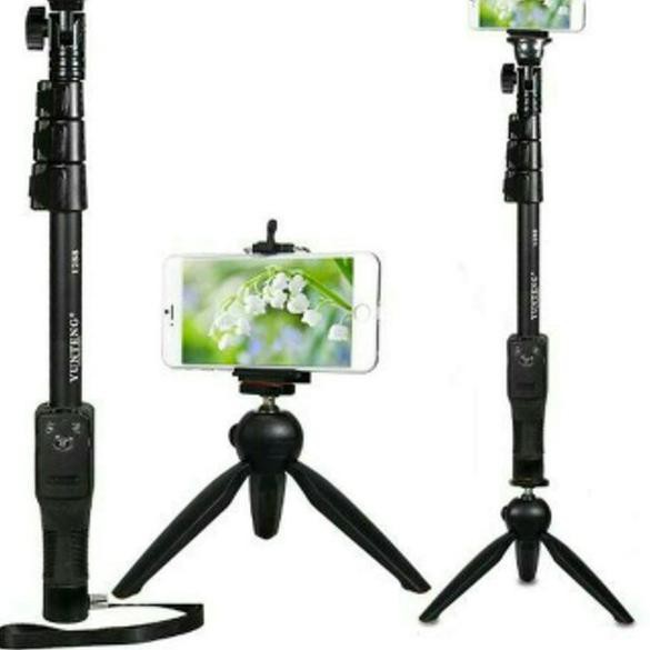 ☻ Paket Selfie 3 in 1 - Tongsis Bluetooth Yunteng YT-1288 + Mini Tripod Yunteng ☝
