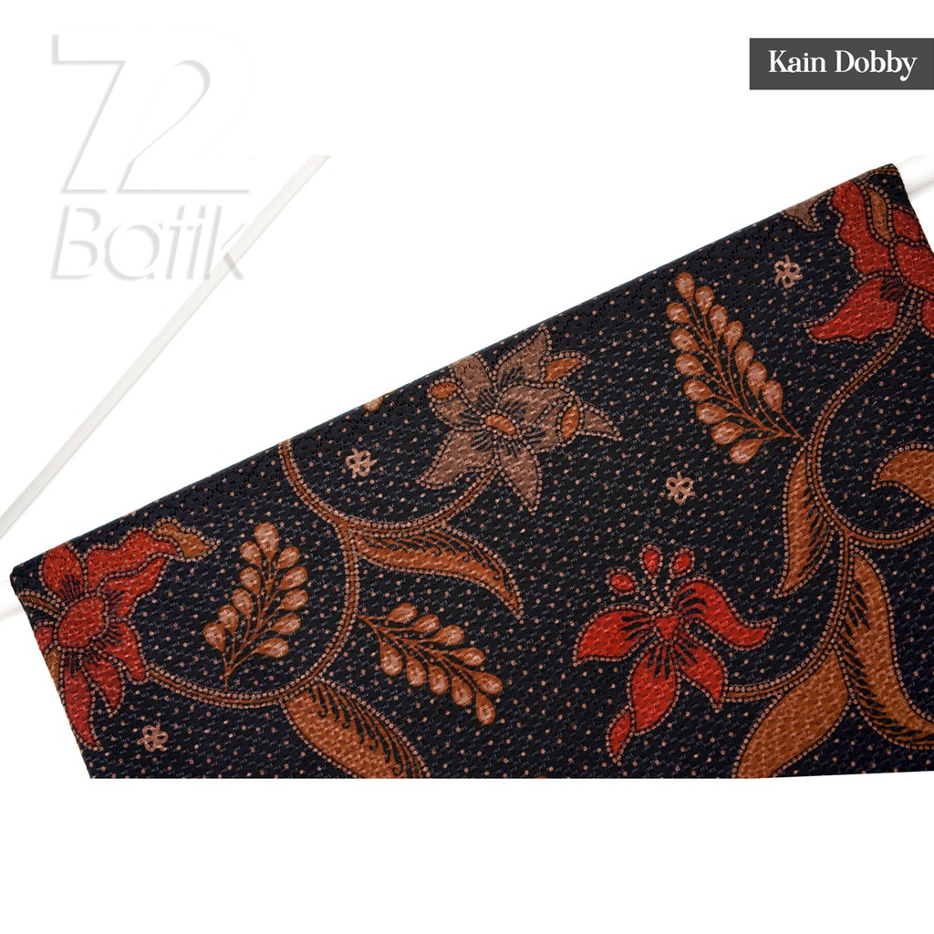 KAIN BATIK PREMIUM Dobby Motif Kembang Warna Hitam Item Ireng Dolbi Dobi Doby Viscos 727118 Cap 72 Jarik Jarit Samping Kebat Panjang Batik Dobby Modern Premium Bahan Seragam Batik Pernikahan Kantor Keluarga Murah Kamen Jadi Batik Bali Lembaran