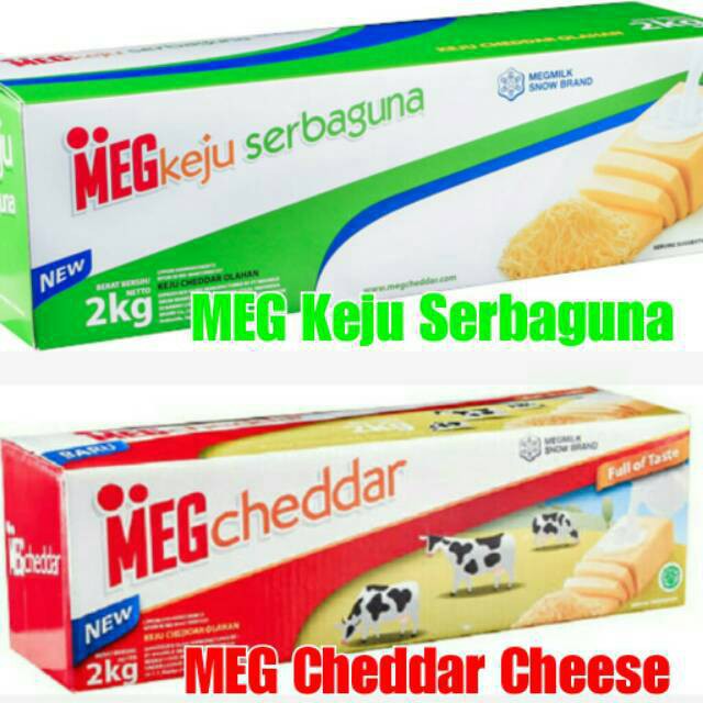 

Keju MEG Cheddar Chedar Cedar Serbaguna Cheese 2kg 2 Kg Megkeju