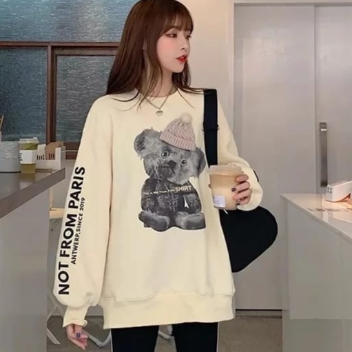 BEFAST - ZSO OOTD Sweater NAYA / NOT FROM PARIS SHIRT SWEATER / Sweater Kekinian Remaja ABG / Oversize Sweater Casual / Sweater Jumbo / Pakaian Wanita Ala Korean style / Sweater Motif / Keluaran Terbaru 2022 / Trendy