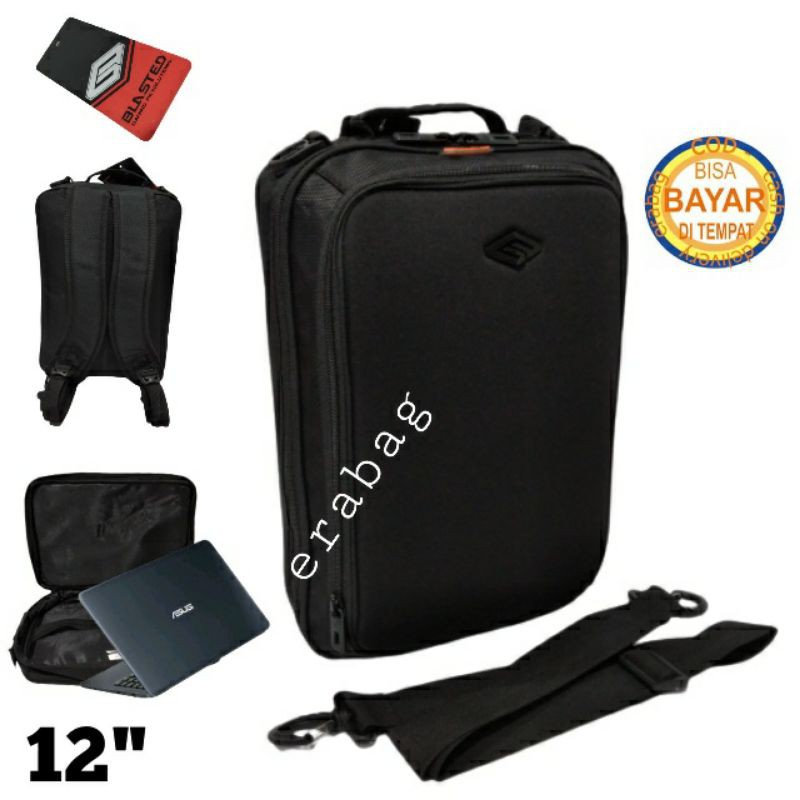 TAS BLASTED MULTIFUNGSI RANSEL BACKPACK LAPTOP 12 INCHI 6059 HITAM