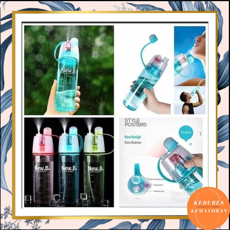 BOTOL MINUM NEW B SPORT SPRAY WATER BOTTLE 600 Ml BOTOL MINUM SEMPROT