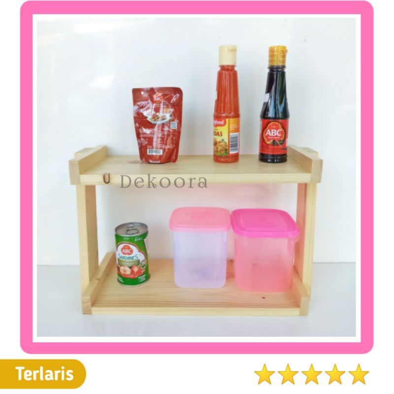 Rak Bumbu Dapur Kayu Rak Kayu Serbaguna