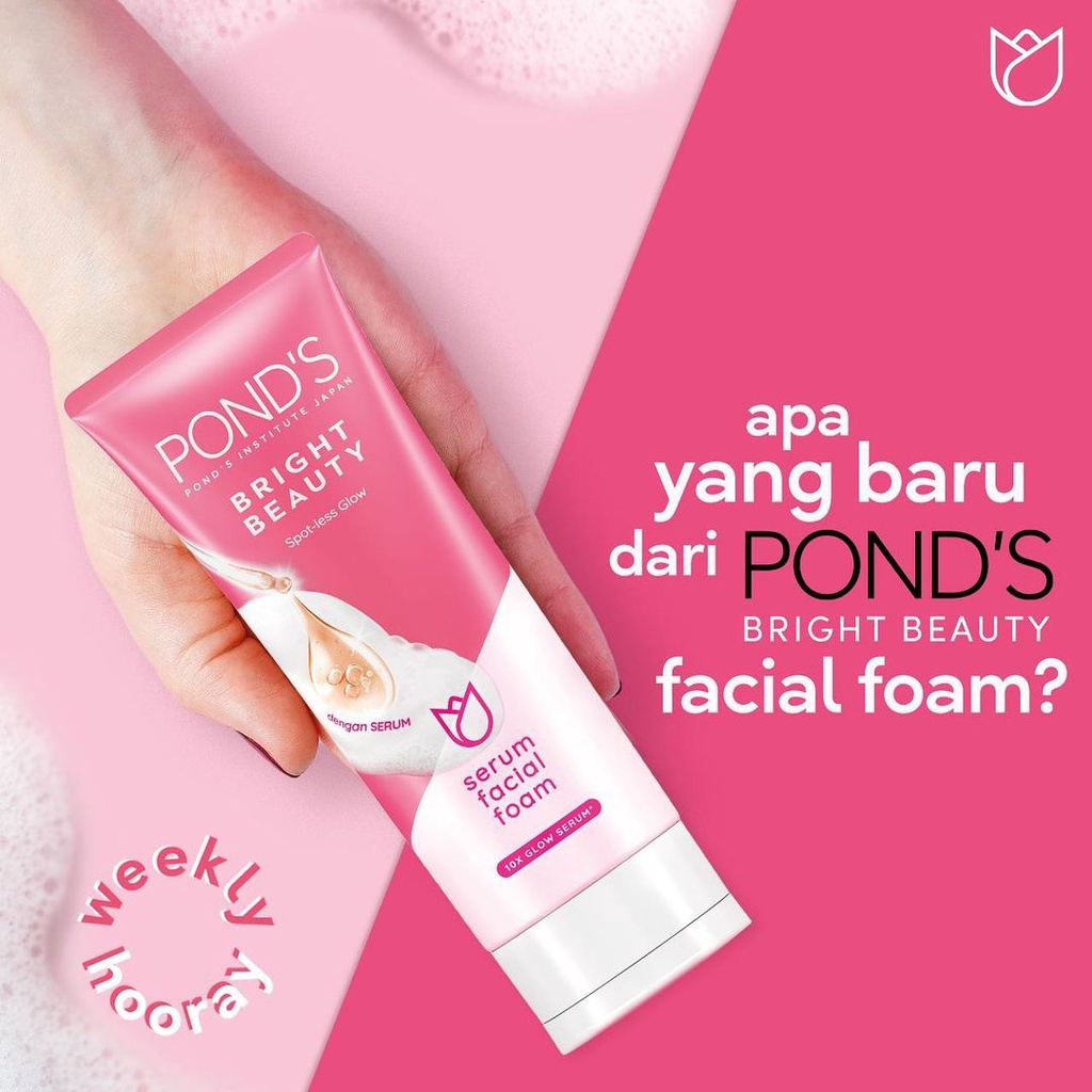 POND'S Bright Beauty Serum Facial Foam 100g - PINK - Amaze_Kosmetik