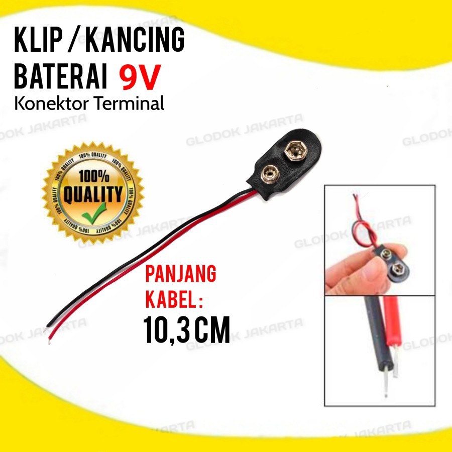 Kancing Baterai 9V Batere Kotak Konektor Tutup Terminal Soket Batre