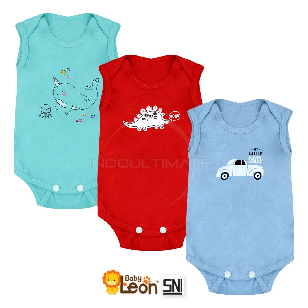 1pc Jumper Bayi Lengan Kutung COTTON BABY LEON Jumpsuit Anak Bayi Balita BodySuit Baju Bayi BC-024SK-3