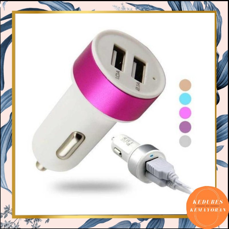 Car Charger 2 Output / Casan Mobil 2 USB Port / Saver Mobil 2Port USB Support High Speed