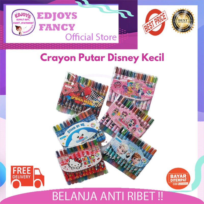 

Crayon puter kecil karakter disney 12 warna krayon puter kecil Spiderman Doraemon My Little Pony Thomas disney Frozen Cars 1011