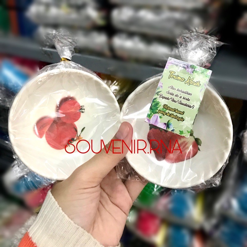 Souvenir 100 Pcs Mangkok Sambal Bulat Pinggiran Gerigi Kemasan Plastik