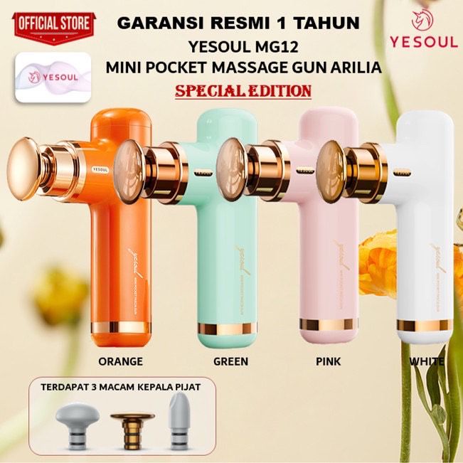 Yesoul MG12 Mini Pocket Massage Gun Arilia Alat Pijat Elektrik Relaxing • Garansi Resmi 1 Tahun