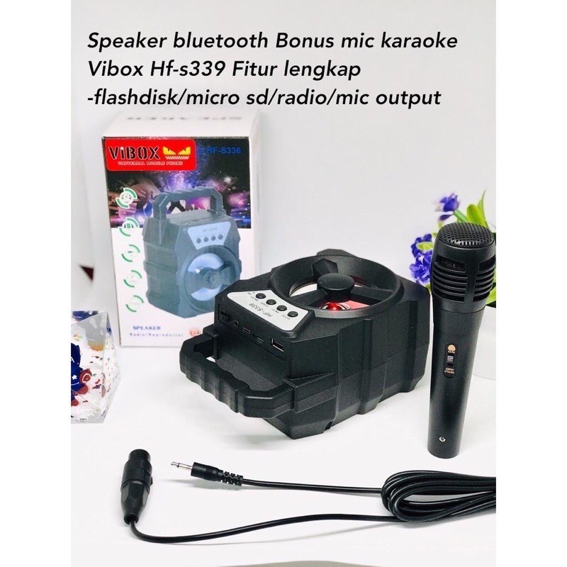 Speaker Bluetooth Bonus Mic Karaoke VIBOX HF-S339