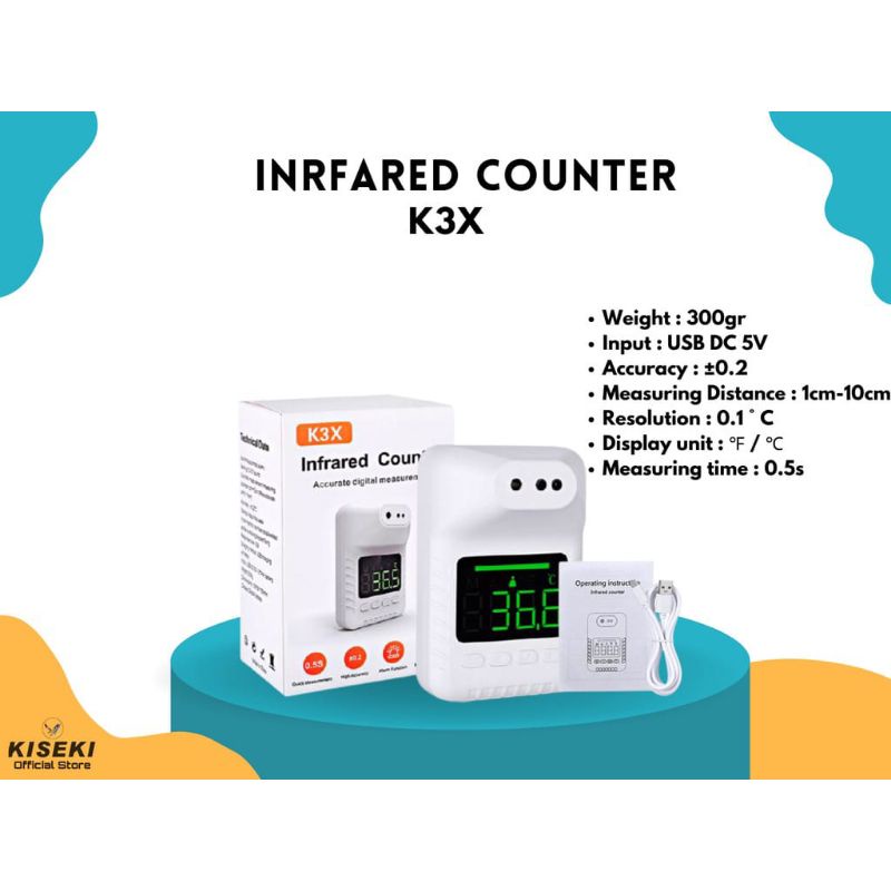 Termometer Infrared counter non Contact  + Charger + Batrai