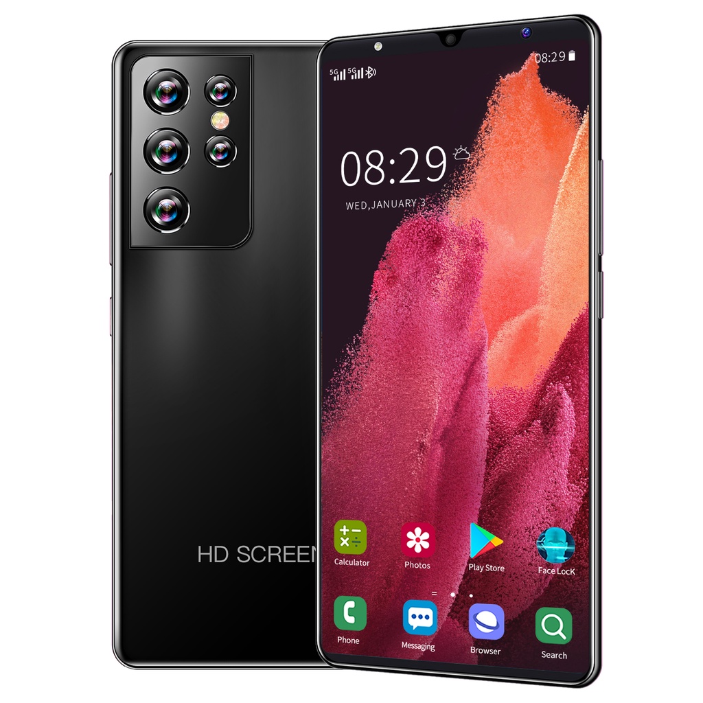 【Terbaru 2021 hp promo】 Galaxy S21 Ultra ram6+128GB hp Fingerprint Garansi Resmi Gratis hp murah Ongkir hp android 5g murah joystick  hp androit PROMO CUCI GUDANG 2021 !!!! hadiah Natal COD-Black