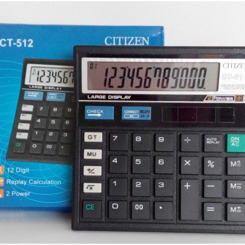 

terbaru kakulator meja dagang besar citizen CT-512 12 digit 2 power