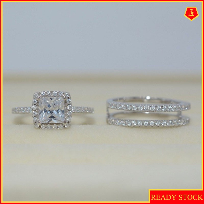 [Ready Stock]Creative Diamond Ring Set Simple Elegant Graceful