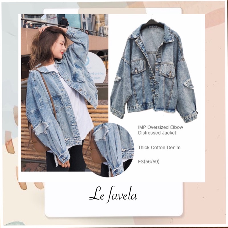 NICOLE OVERSIZE JACKET IMPORT / PREMIUM IMPORT JAKET JEANS OVERSIZE Lefavelaa.