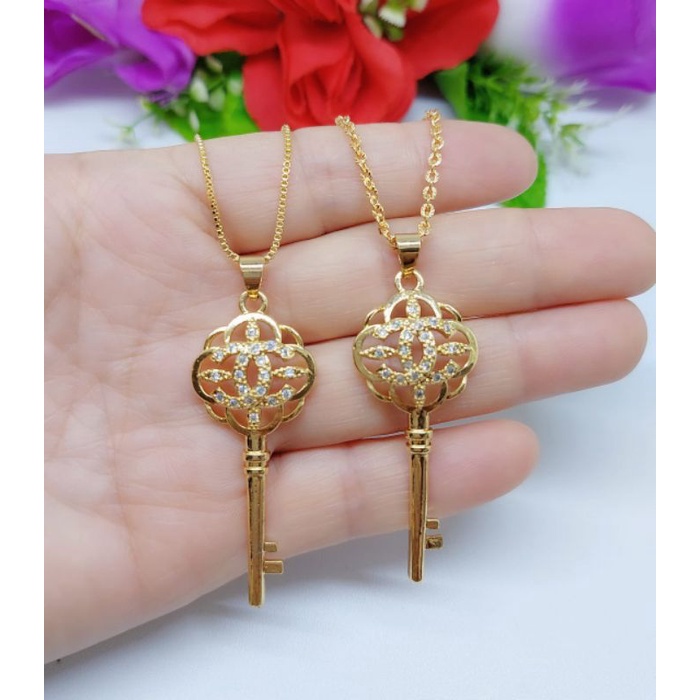 Set Xuping Kalung+Liontin Lapis Emas 18k 052-055