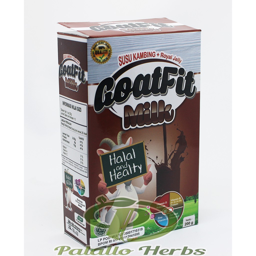 Goatfit Coklat Box 200g - Susu Kambing Etawa dengan Kakao &amp; Madu, BPOM Legal, Minuman Sehat &amp; Lezat