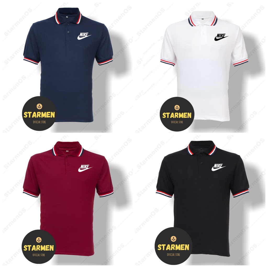 Kaos Polo Shirt Pria Kerah Logo NKE L