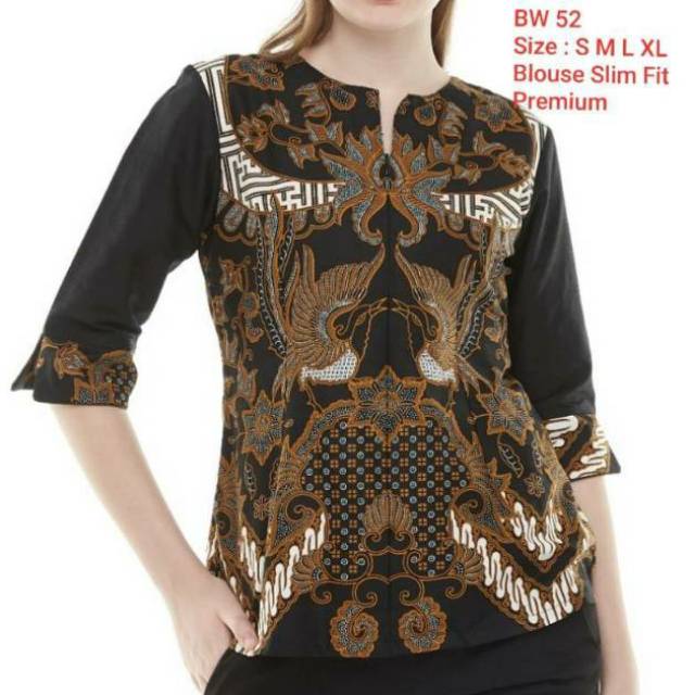 BLOUSE BATIK WANITA KEMEJA BATIK WANITA SLIM FIT PREMIUM