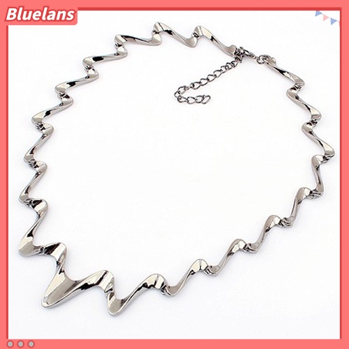 Bluelans Kalung Choker Rantai Gelombang Gaya Korea Untuk Wanita