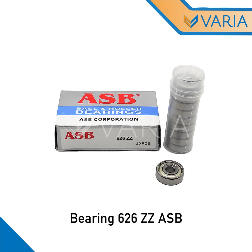 Bearing / Laher 626 ZZ Tutup Plat Besi Double ASB