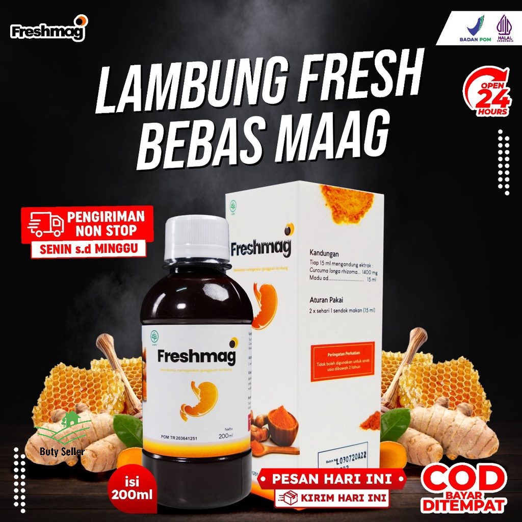 Original Freshmag - Madu Asam Lambung &amp; Maag Gerd Atasi Sakit Infeksi Lambung Dalam Hitungan Jam Isi 200ml